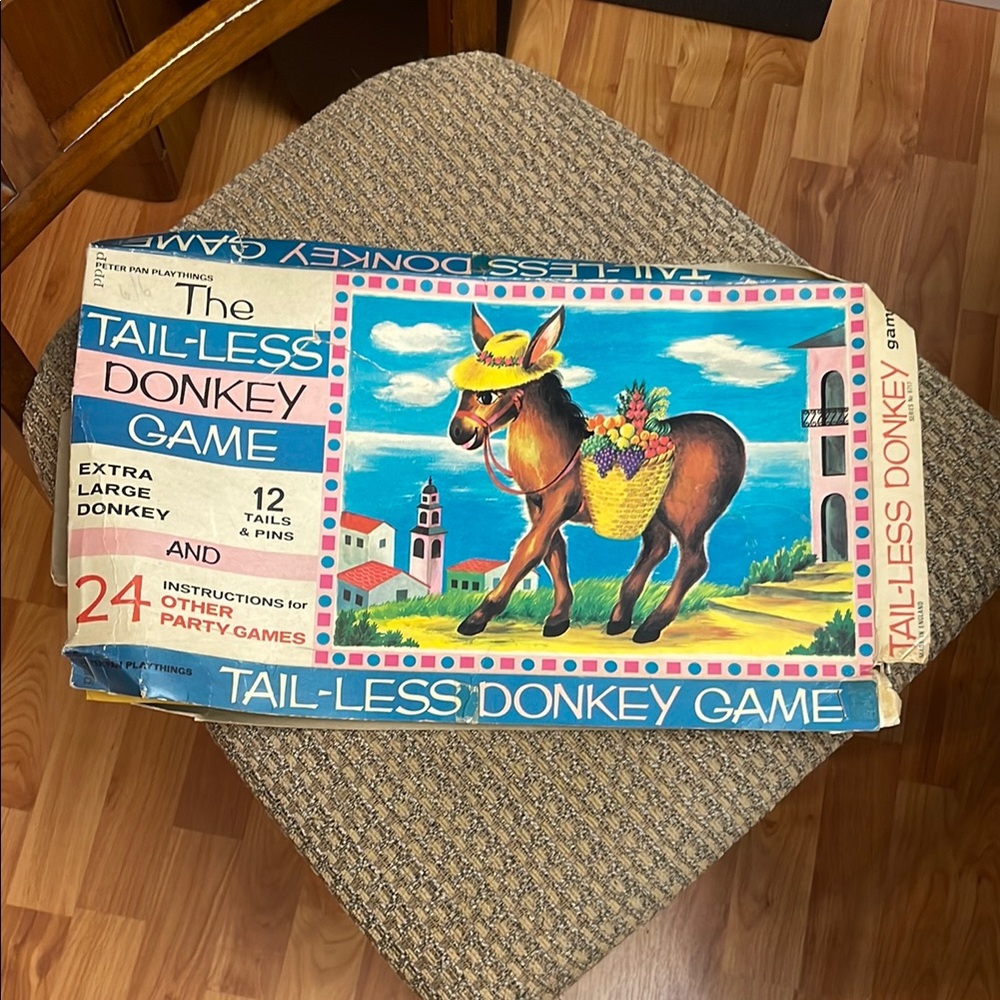 Vintage 1970s Pin the Tail on the Donkey Game Classic Party Fun